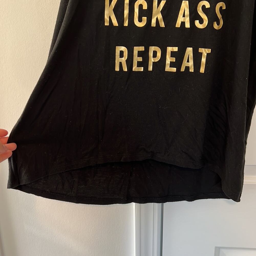 Express Black Wake Up Kick Ass Repeat Tank Top - Picture 6 of 10